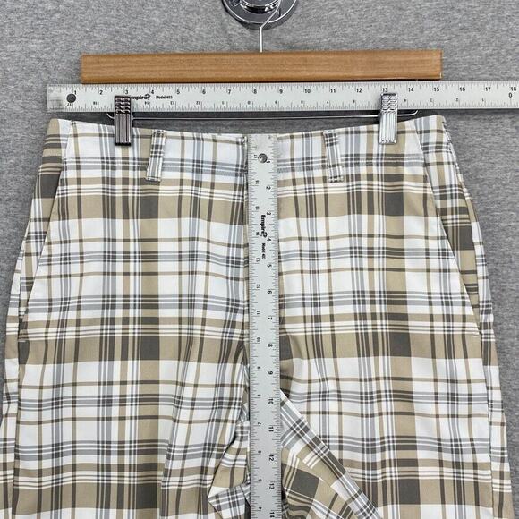 Ben Hogan Shorts Mens 30 Golf Brown Plaid Slash Pockets Activewear Stretch Chino - Picture 8 of 12